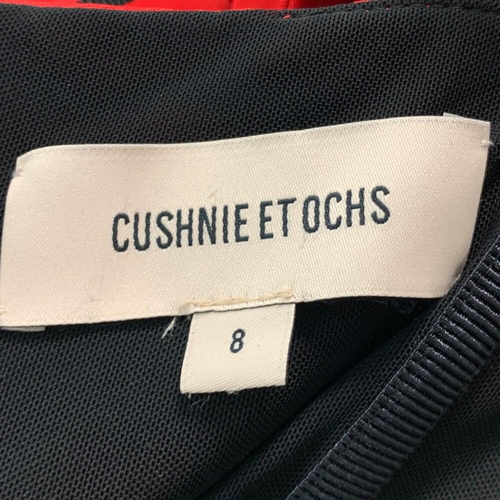 CUSHNIE ET OCHS Size 8 Red Viscose Elastane One Shoulder Casual Top - Picture 4 of 6